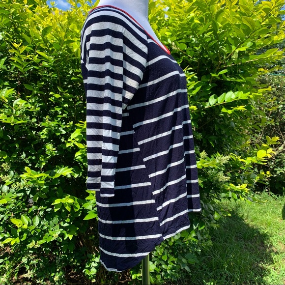 GAL Boss Striped Colorblock Red White Blue Top Medium Soft & comfy! - Picture 3 of 7